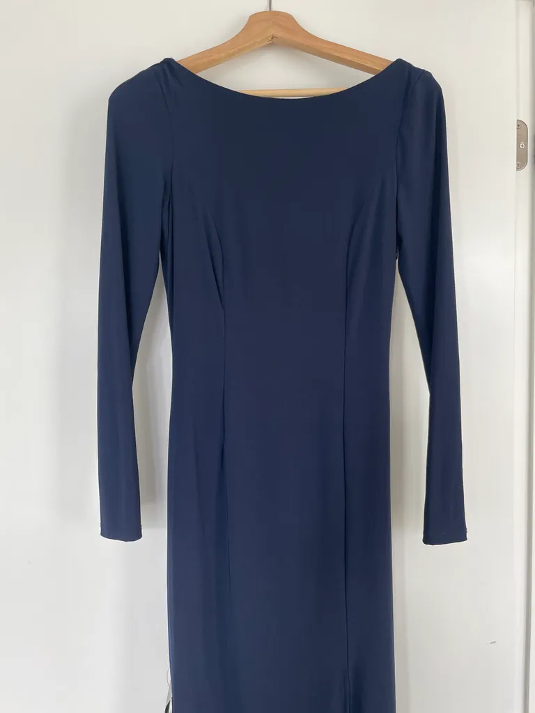 Navy long sleeved gown photo 1