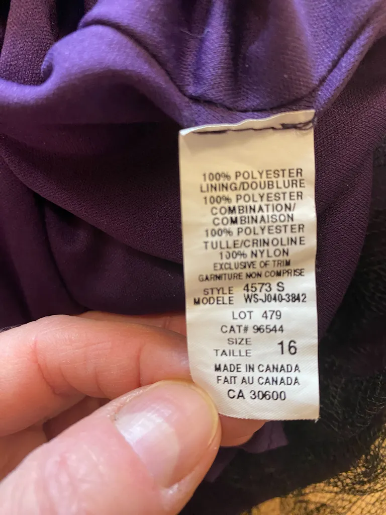 purple party dress photo 1