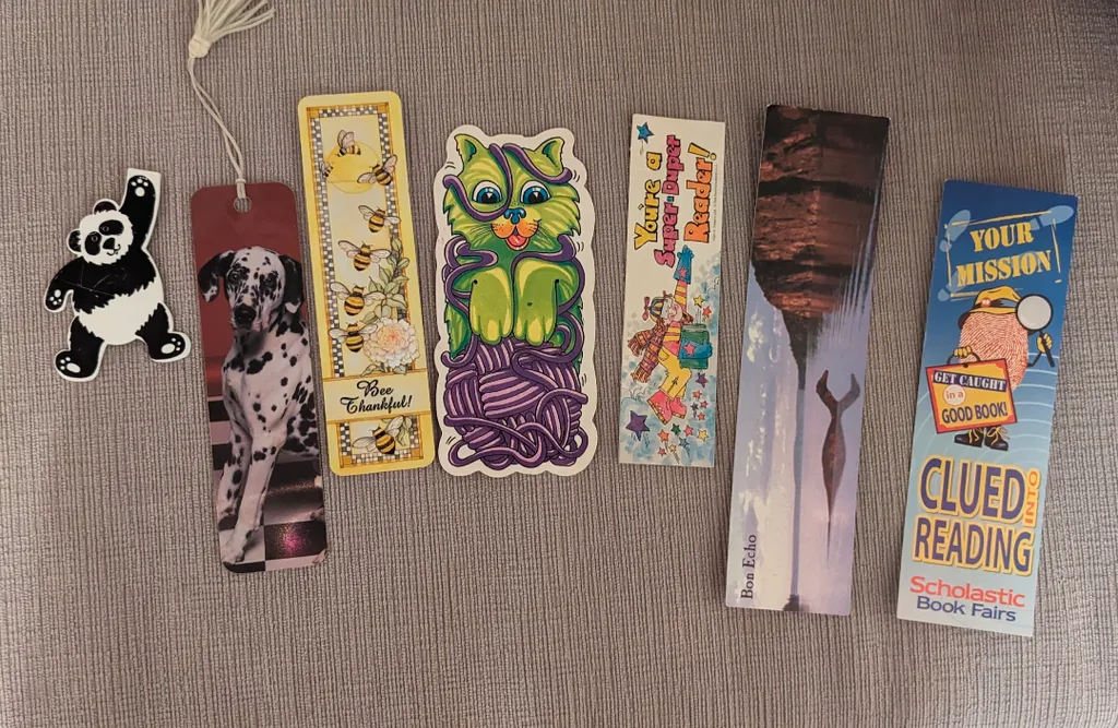 Assorted Bookmarks - Panda, Dalmatian, Bees, Cat photo 1