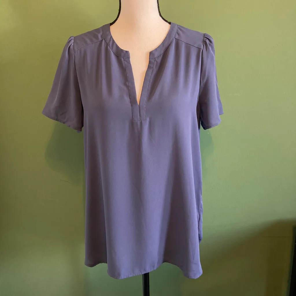Pleione short sleeve blue steel top size Medium photo 1