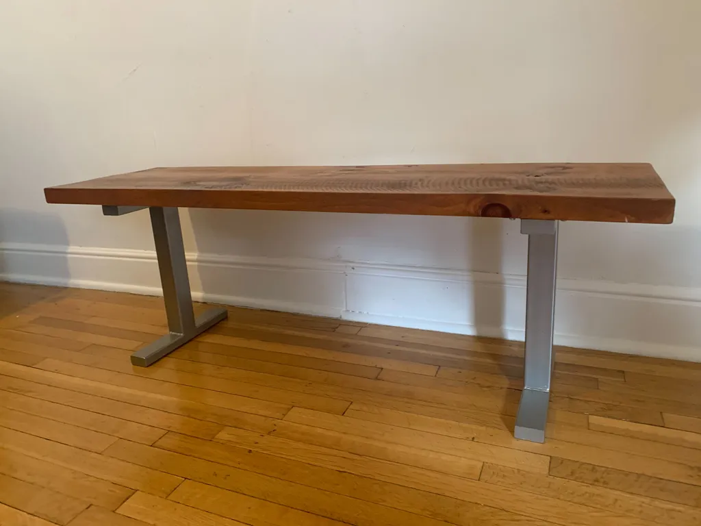 Wood and Metal Bench photo 1