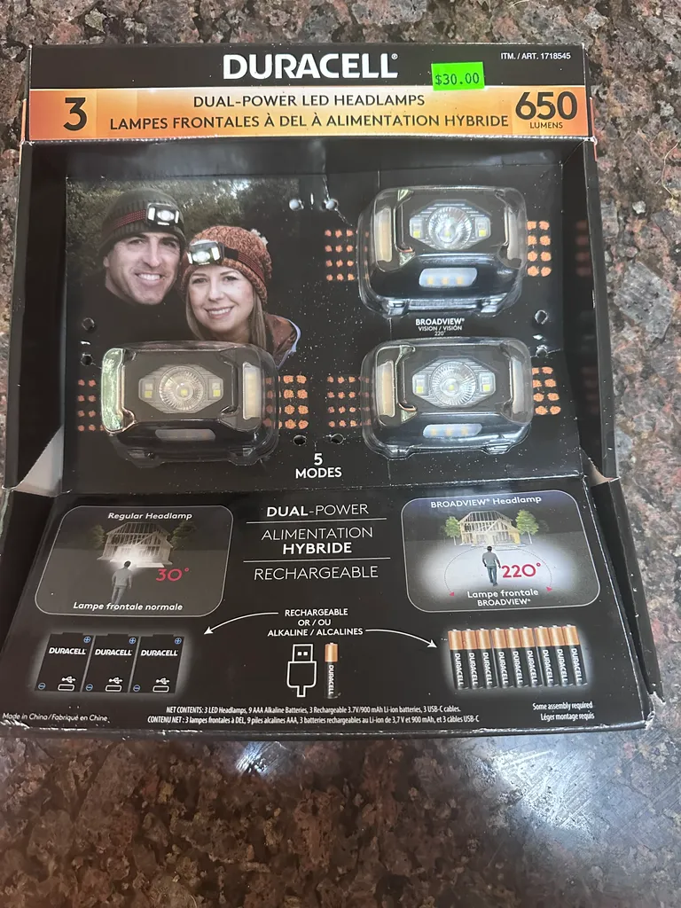 BNIB Duracell Dual-Power Headlamps photo 1