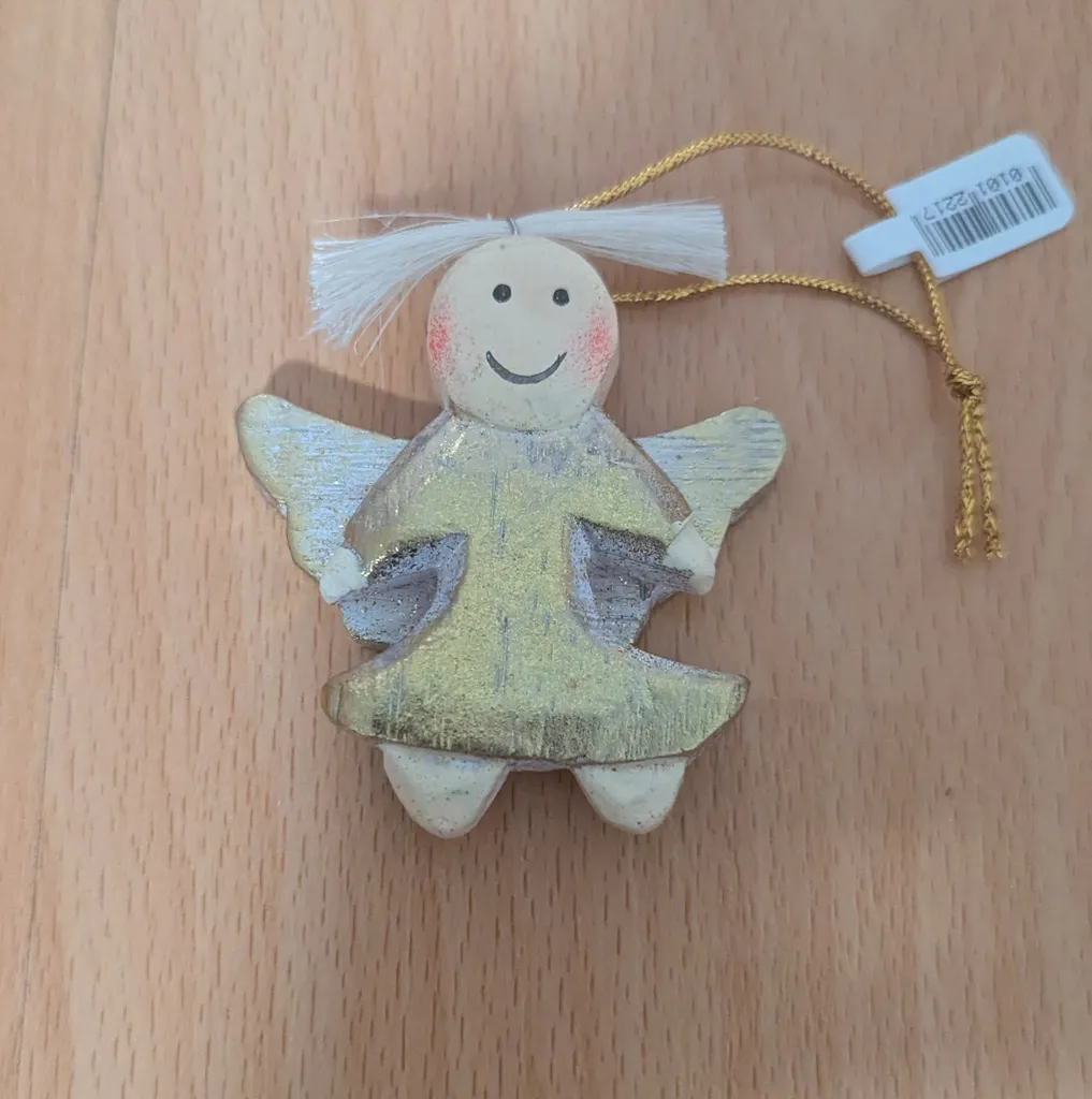 Brand New Wooden Angel Christmas Ornament photo 1