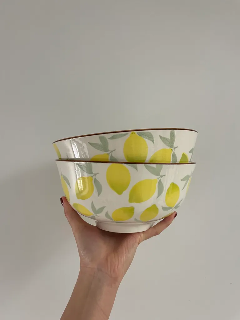 Big Lemon Print Soup Bowls photo 1