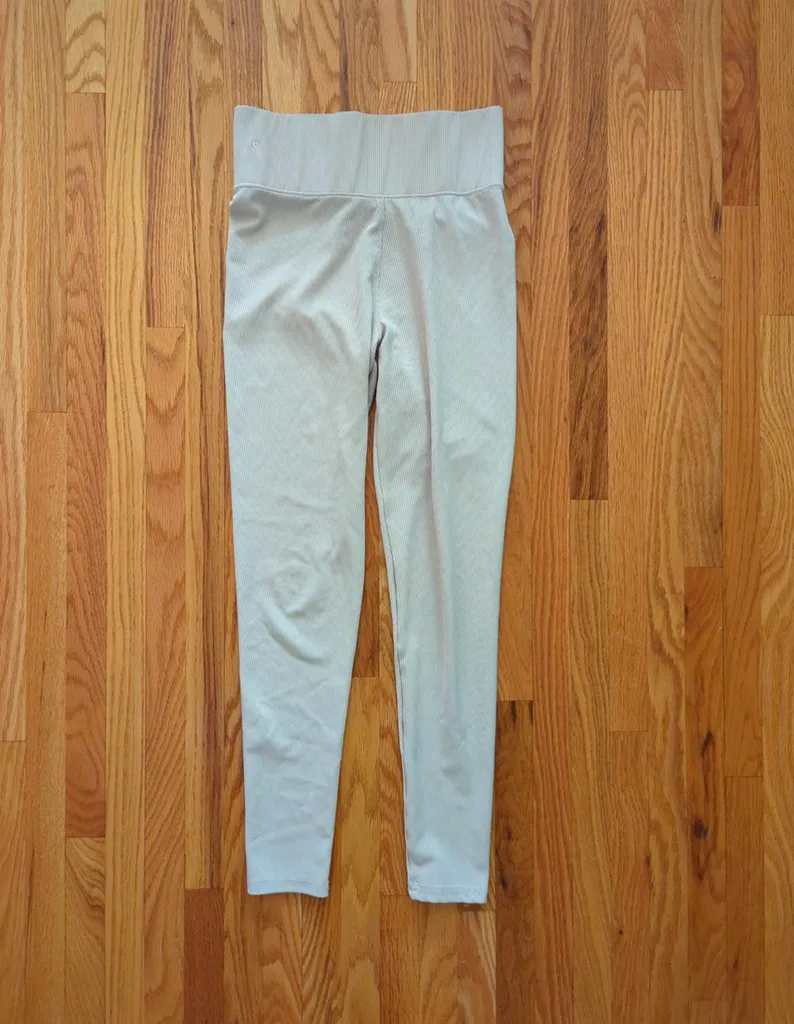 Beige ribbed leggings  photo 1