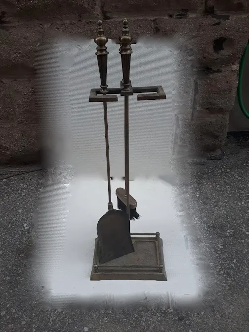 Fireplace Broom and Ash Shovel with Stand photo 1