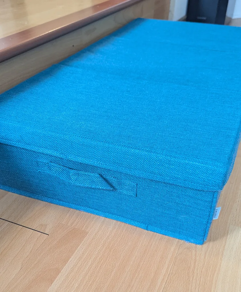 Brand New Teal Fabric Storage Box with Lid (Under Bed Storage) photo 1