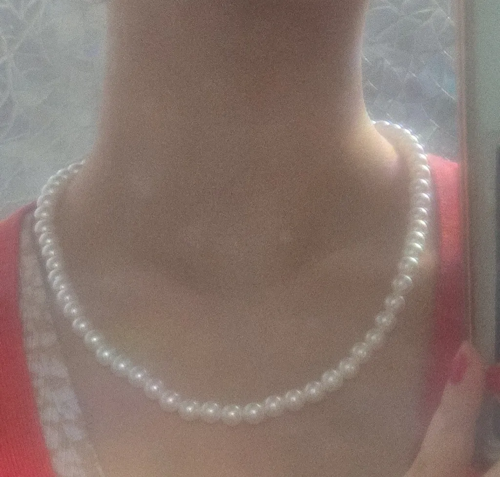 Slightly Longer Faux Pearl Necklace photo 1