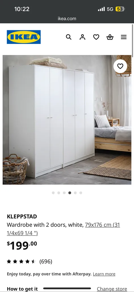 Wardrobe with 2 doors - IKEA Kleppstad photo 1