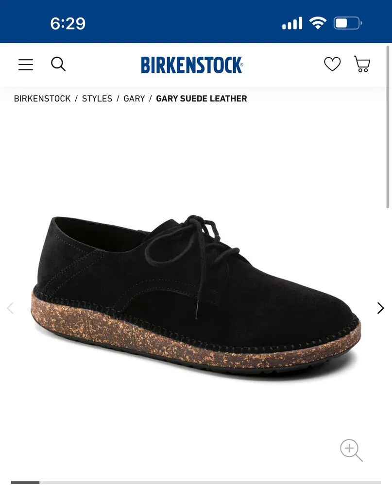 Birkenstock Gary, Black Suede Leather, Size 37, New photo 1