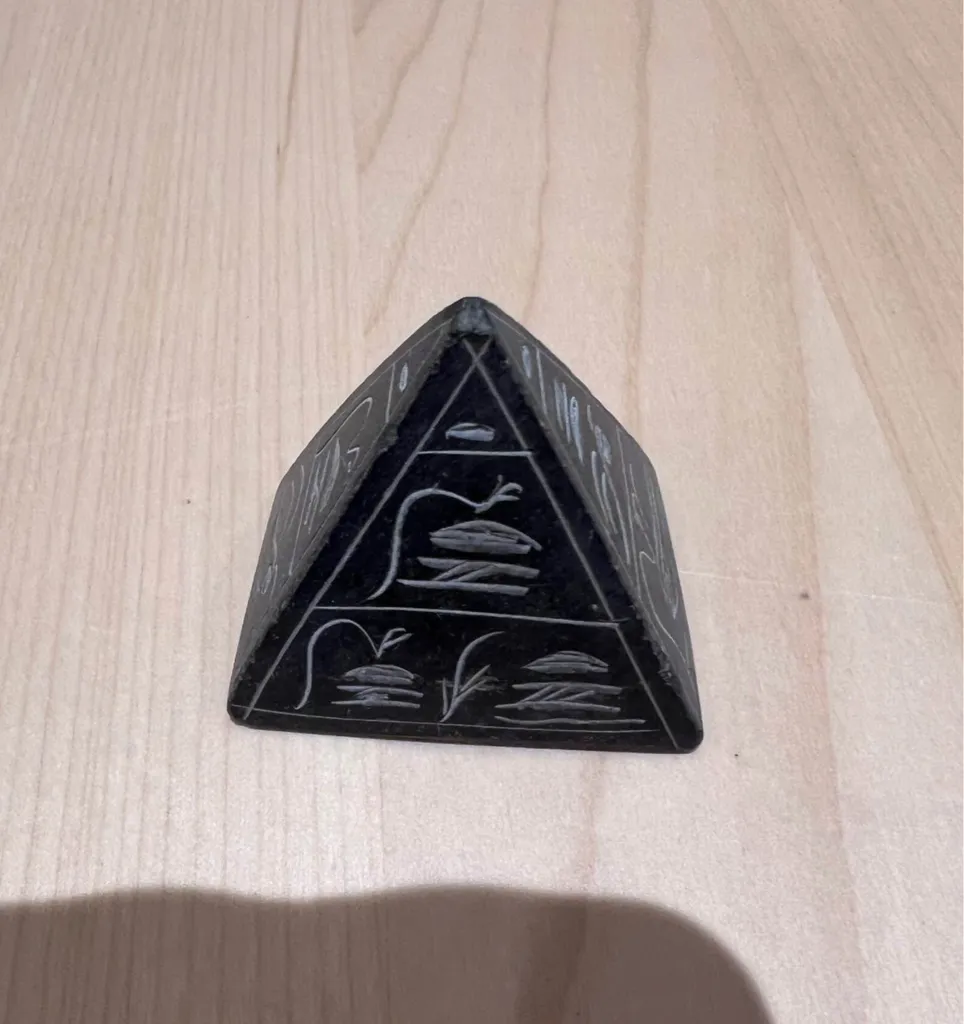 Paper Weight Pyramid with Carved Hieroglyphics Made In Egypt photo 1