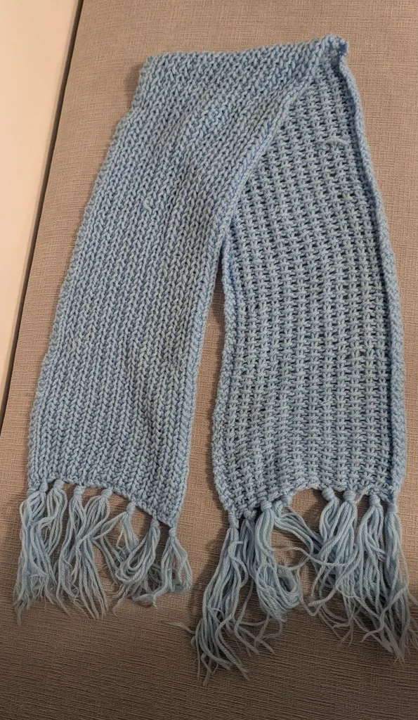 Light Blue Knit Scarf photo 1
