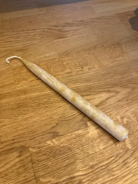 long beeswax taper candle photo 1