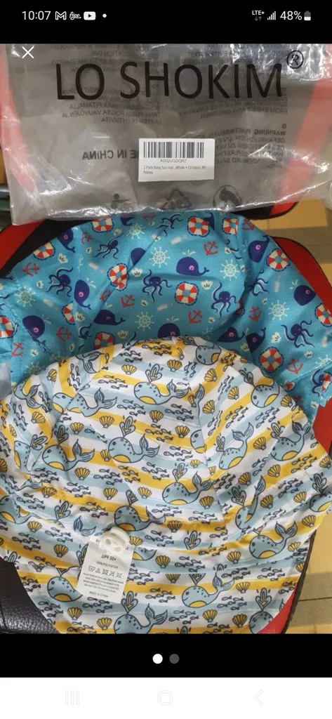 2 New Baby Sun Hats Lo Shokim Octopus and Whale photo 1