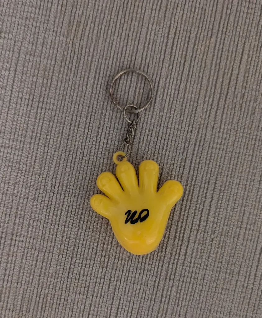 Yellow "No" Hand Keychain photo 1