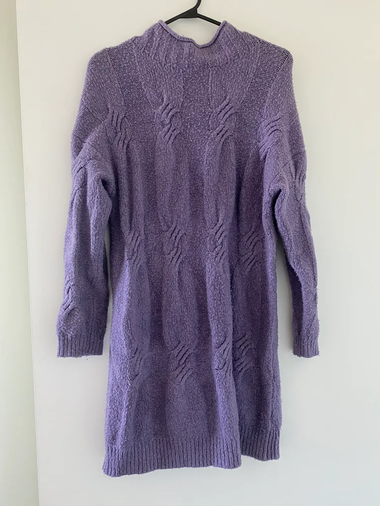 Purple Knit Sweater Dress photo 1
