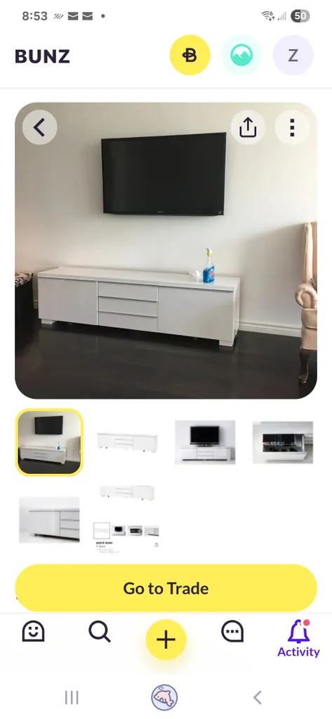 White tv stand  photo 1