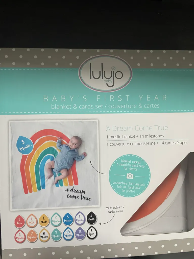 Baby milestone blanket and cards  photo 1