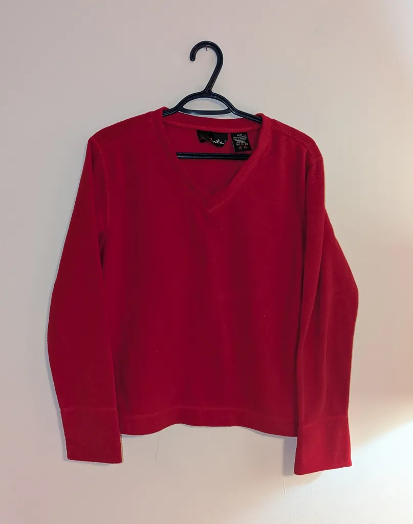 Red Fleece Sweater - Women's Medium photo 1