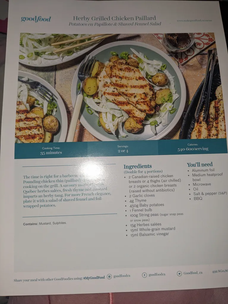 GoodFood Kit: Herby Grilled Chicken Breasts Paillard photo 1