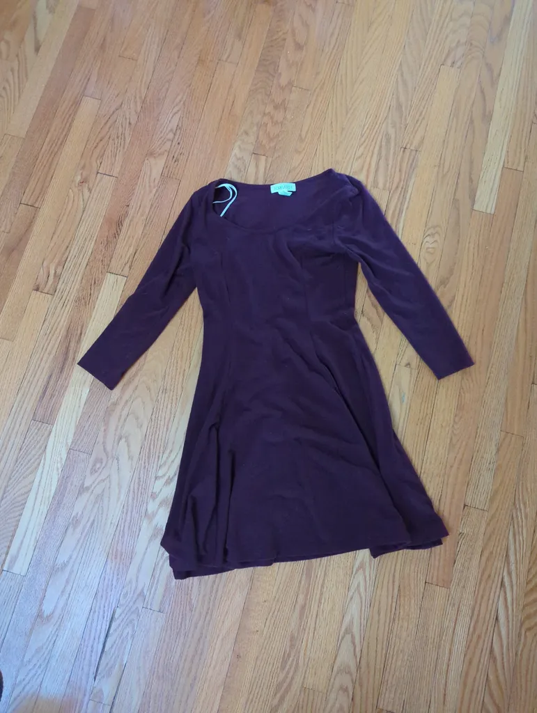 Maroon Long Sleeve Dress  photo 1