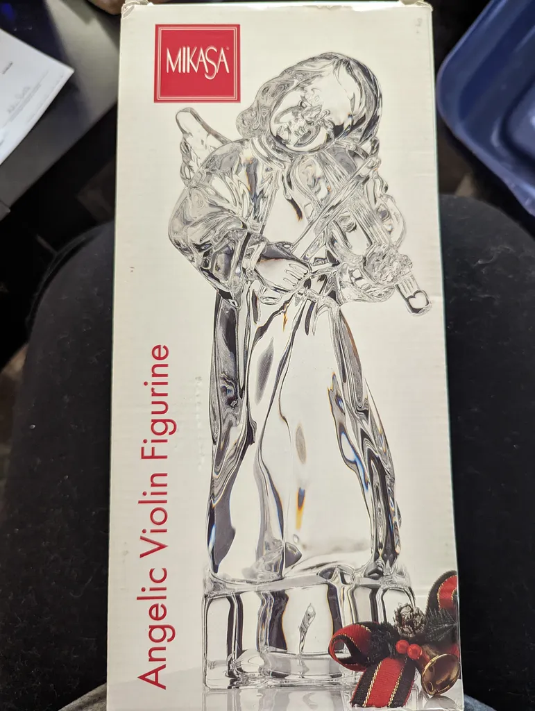 Lead Crystal Angel w Violin photo 1