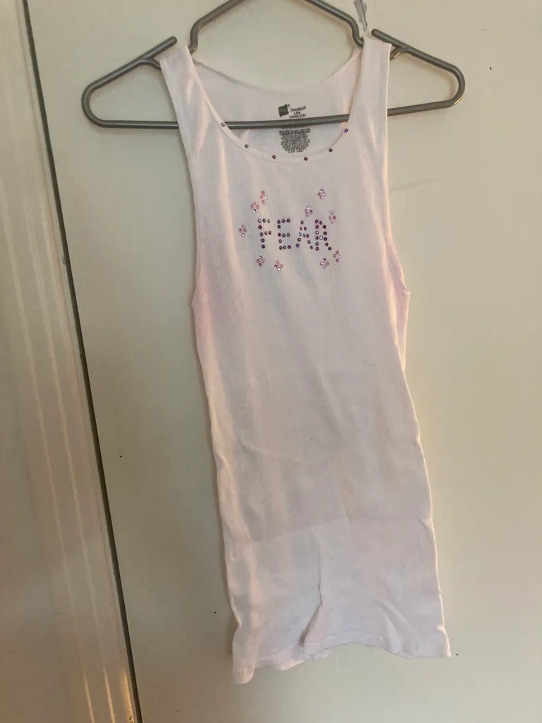 Bedazzled FEAR Tank Top L  photo 1