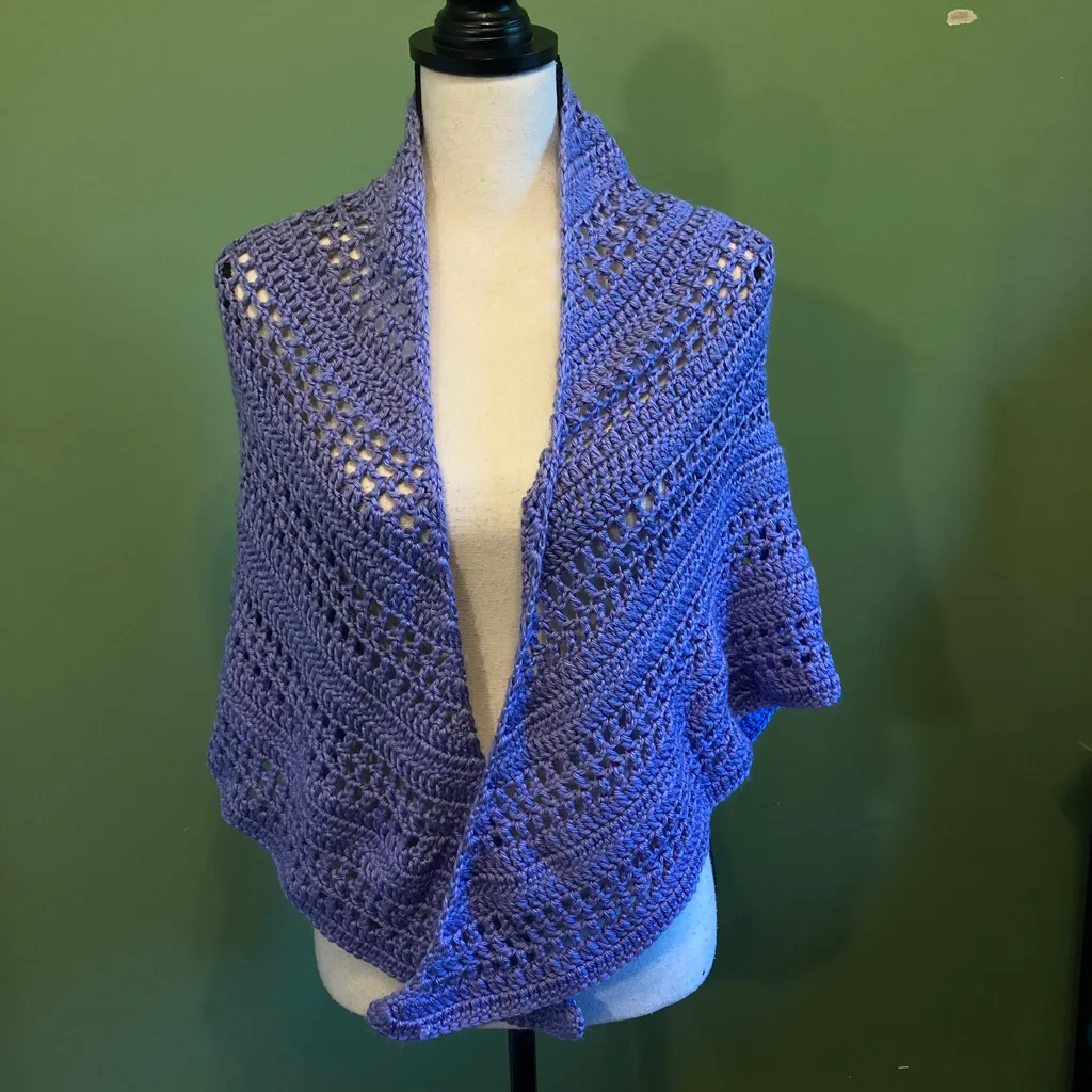 Handmade crochet shall BLUE photo 1