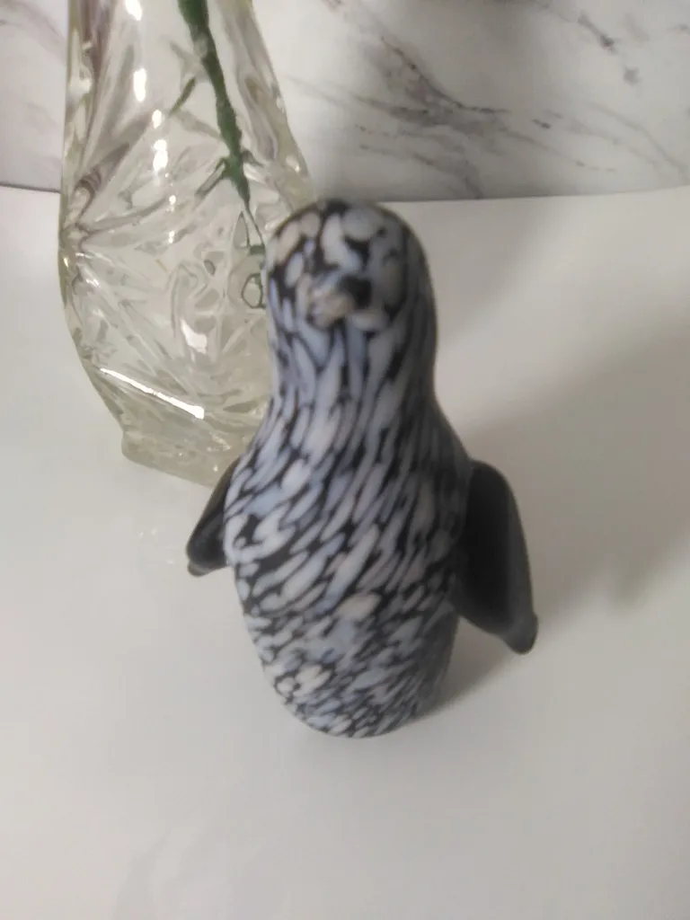 Handblown Crystal Penguin  photo 1
