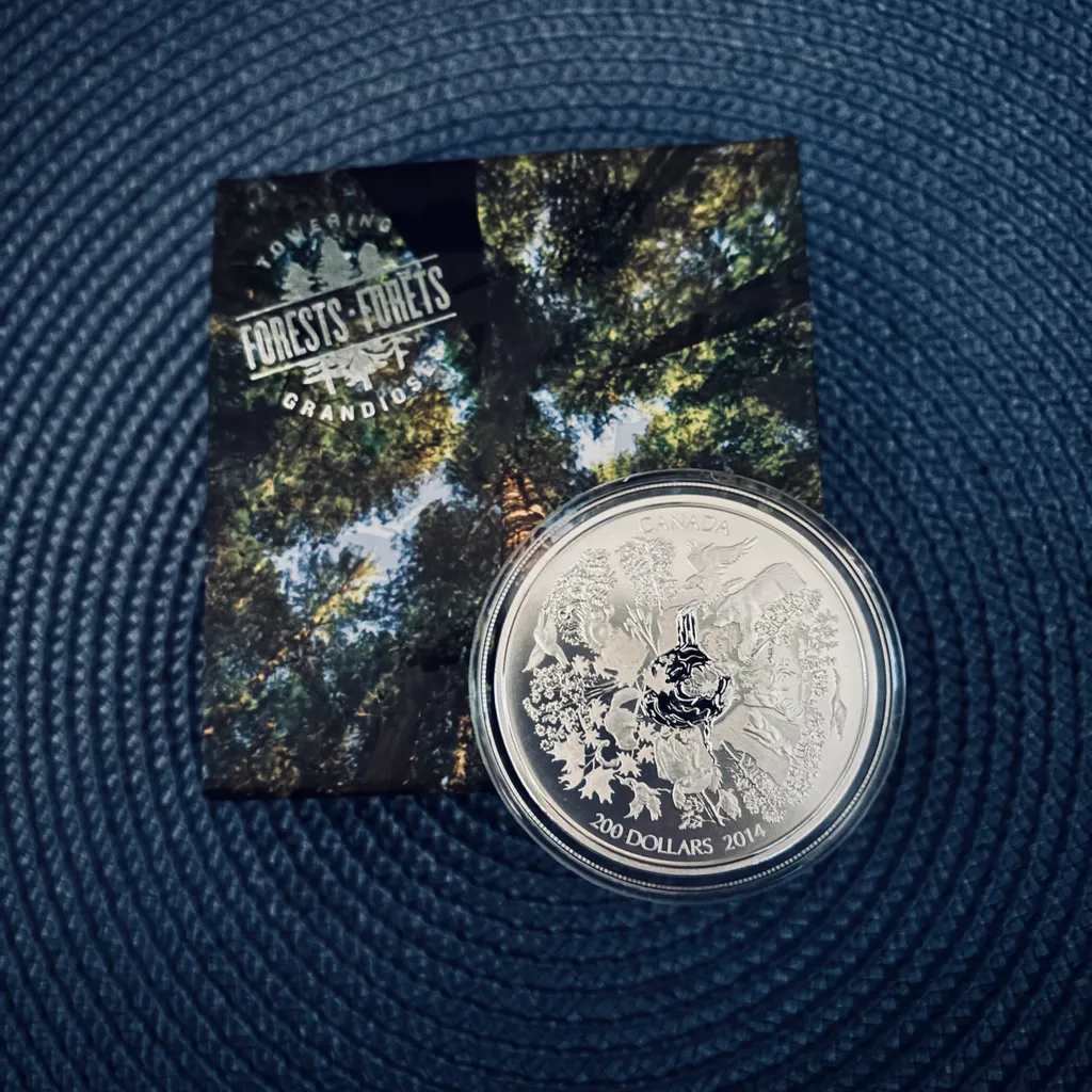 RCM 2014 Canadian $200 Silver Coin - Towering Forests photo 1