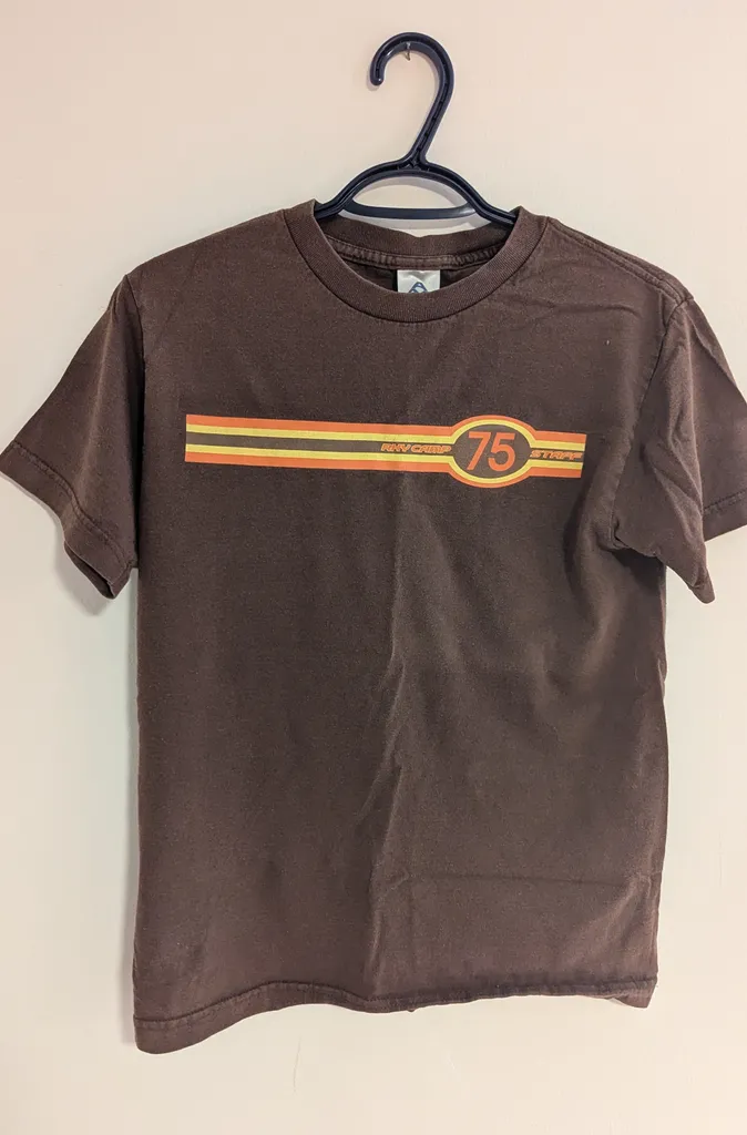 Vintage Brown T-Shirt with 75 Shop Logo - Men's Small photo 1