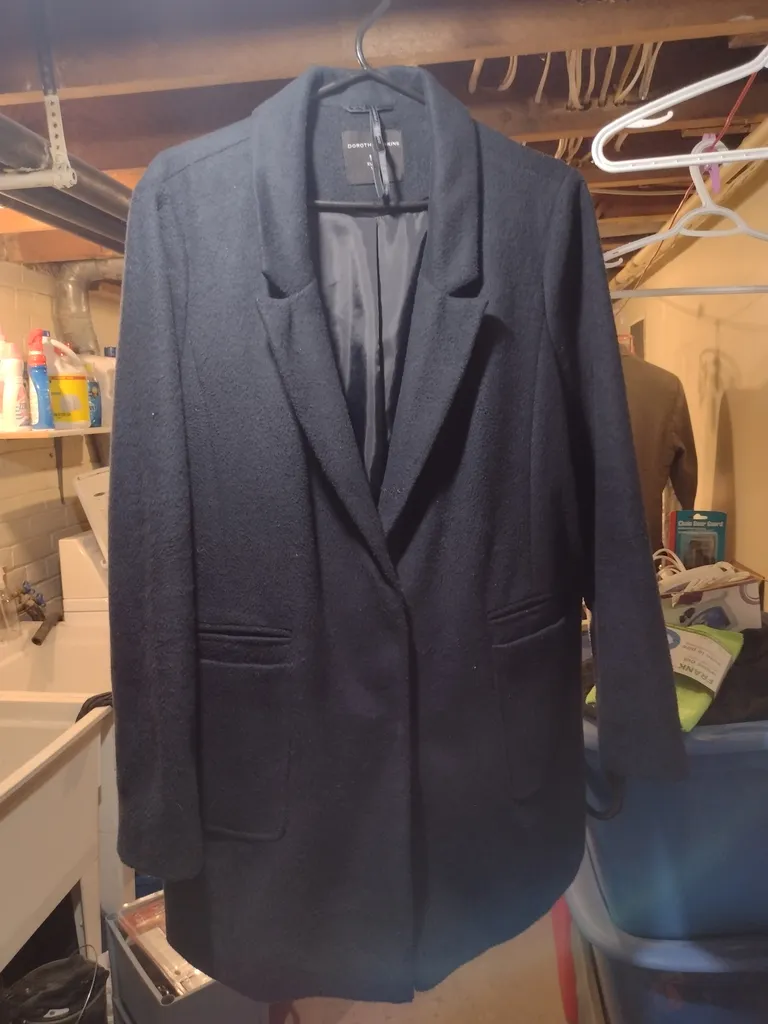 Dorothy Perkins women's navy peacoat, size 12 US photo 1