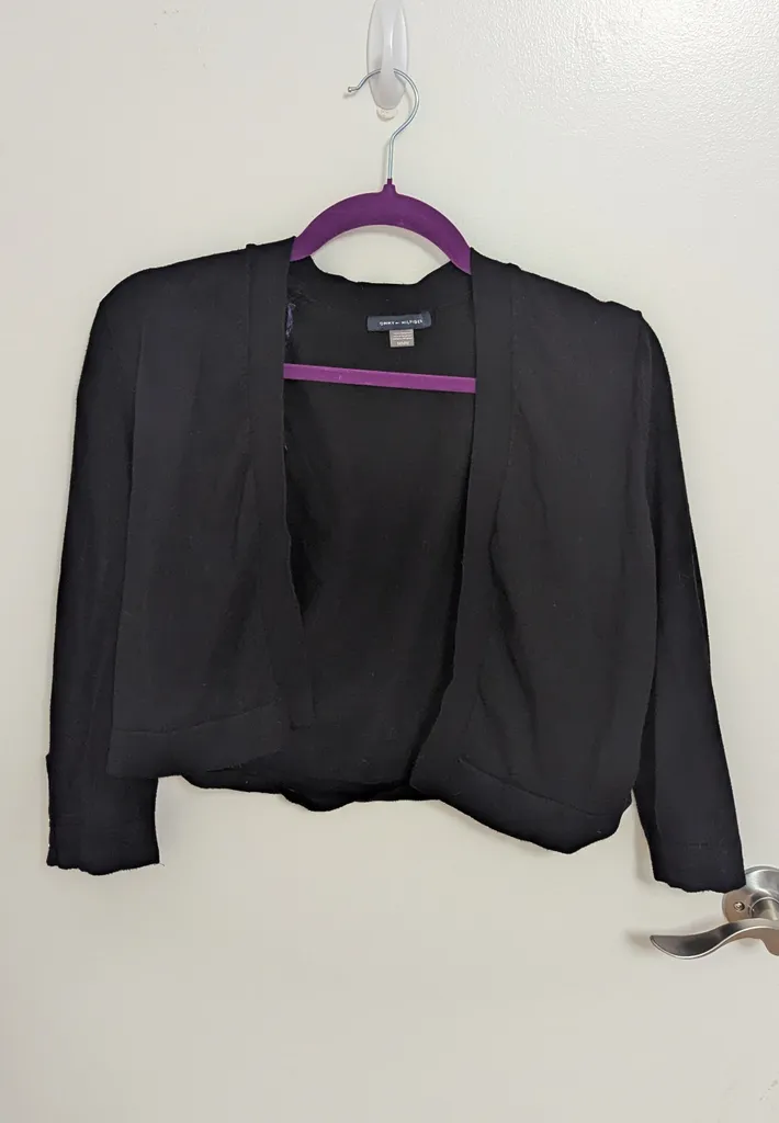 Tommy Hilfiger Black Crop Cardigan - Women's Size Medium photo 1