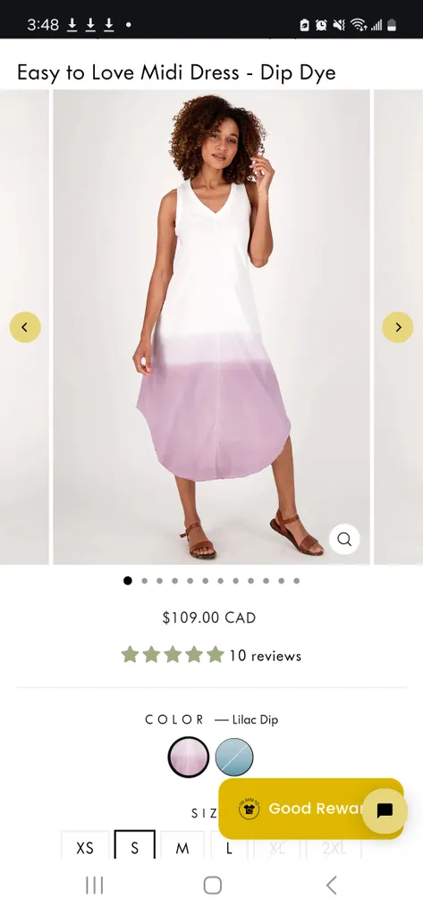 THE GOOD TEE Easy to Lovve Dip Dye Dresss (Small, Lilac) photo 1