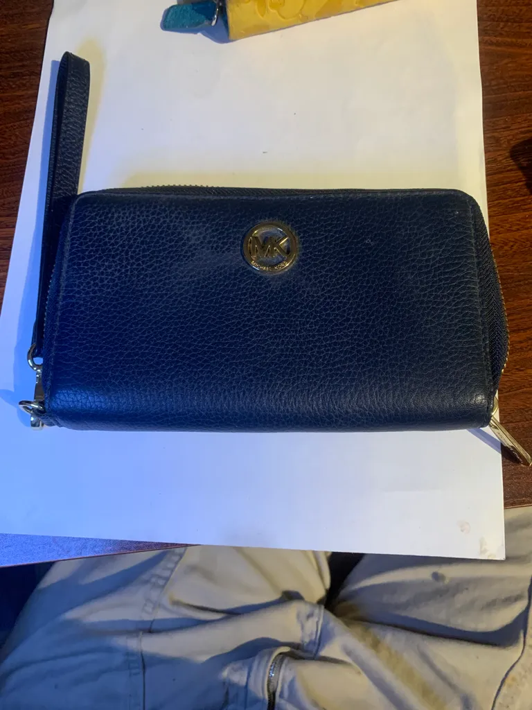Michael Kors Navy blue leather wristlet/wallet photo 1