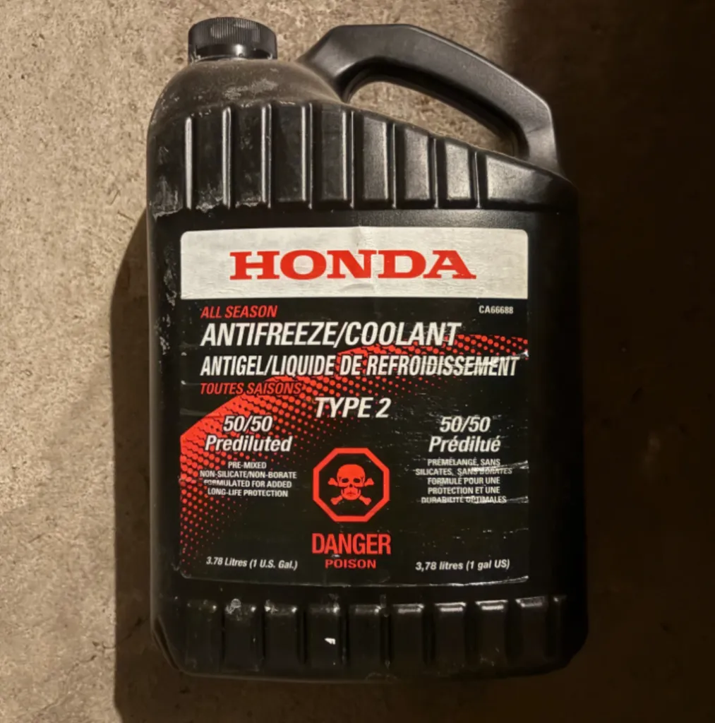 Honda all season antifreeze coolant type 2 car fluid photo 1