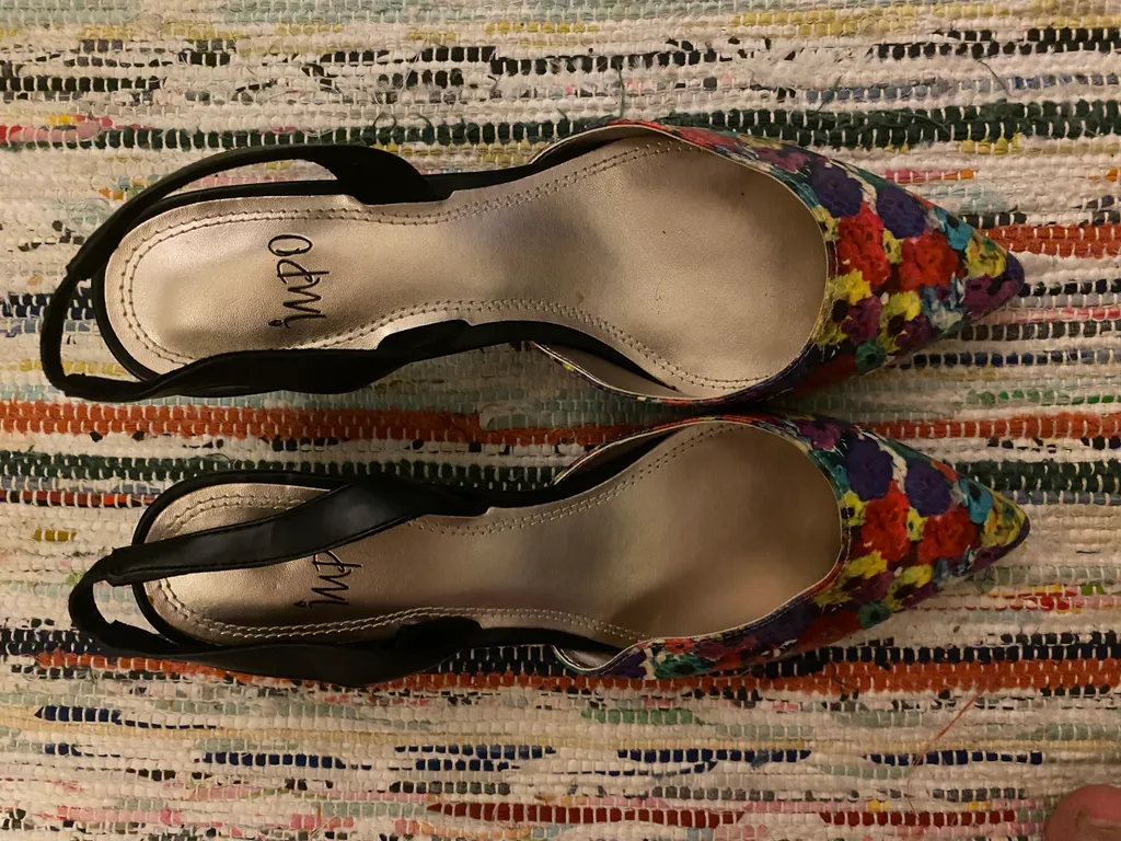 Floral Kitten Heels - Size 9 photo 1