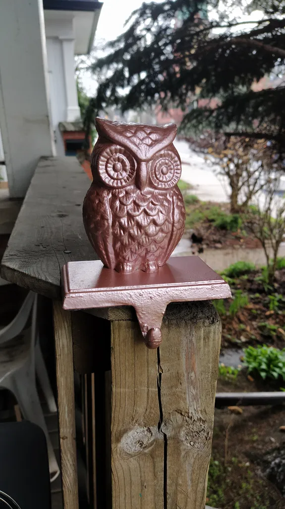 Heavy shelf hook - rose gold owl  photo 1