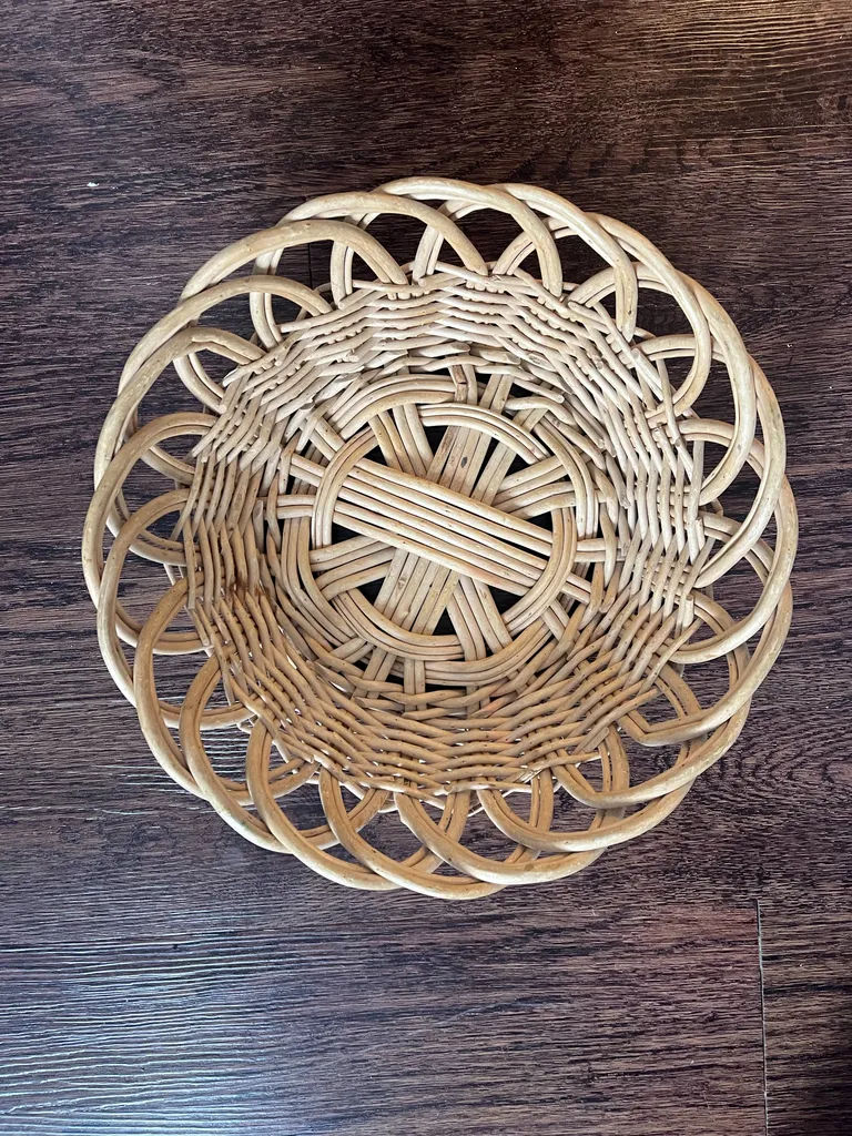 Woven Wood Basket 11” wide photo 1