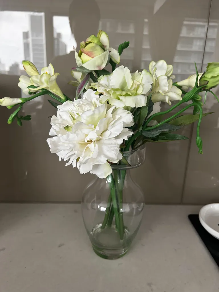 Faux floral arrangement photo 1