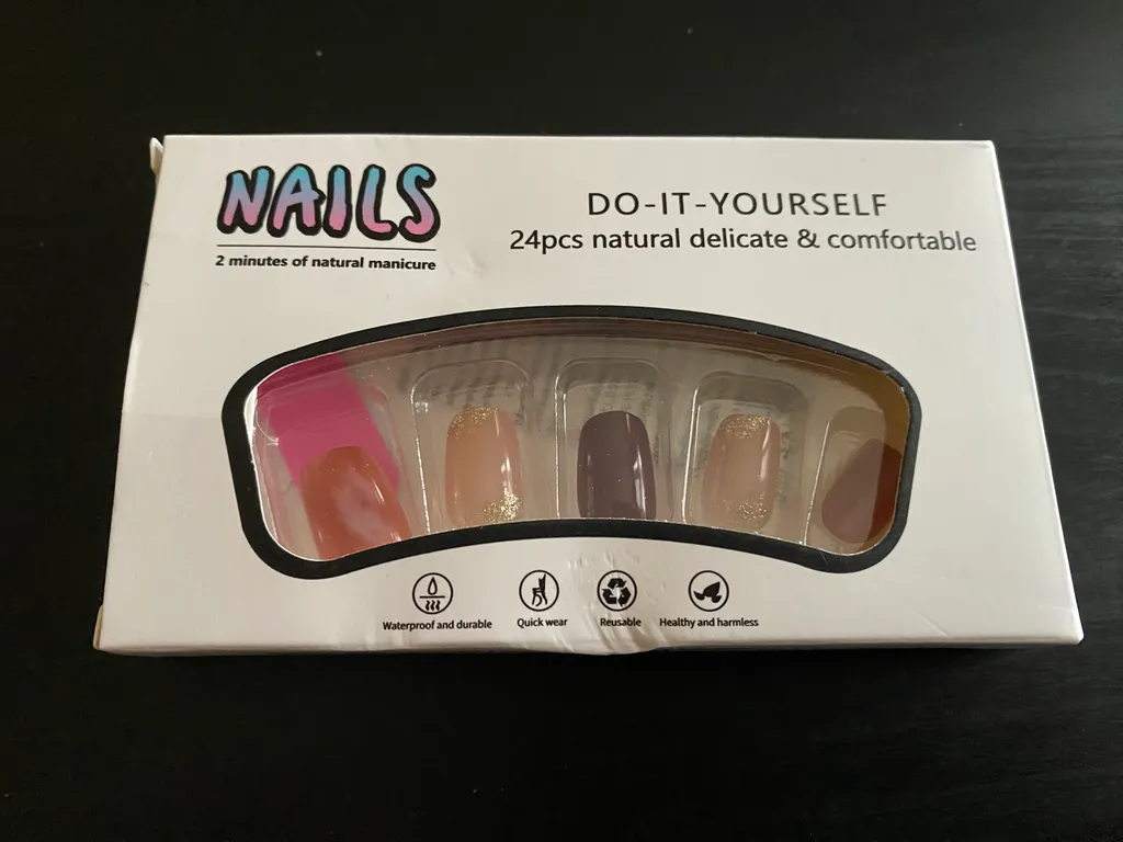 Gold/Maroon Coffin Press-On Nails photo 1