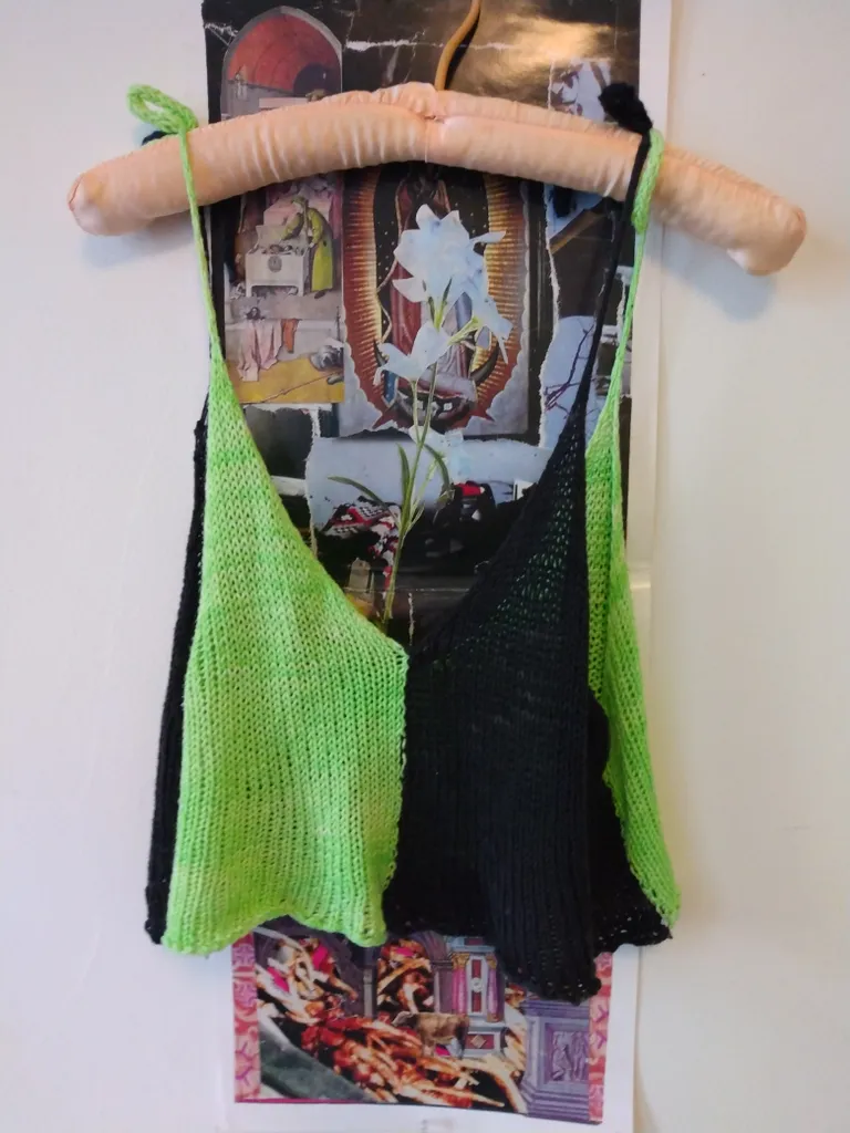 Handmade knit tie tank top photo 1