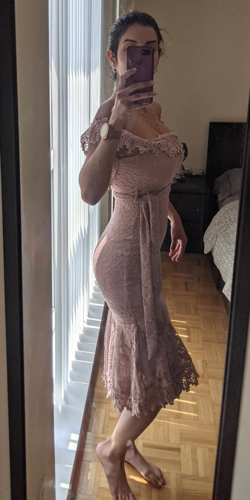 BNWT Dust Rose Lace Dress photo 1