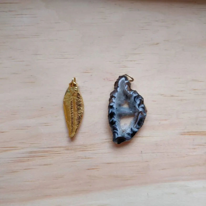 Geode and Leaf Pendants photo 1