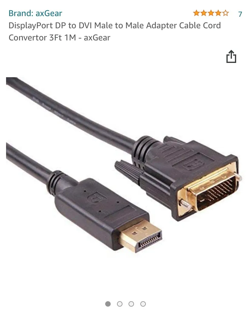 AxGear Display Port To DVI Cable - 3ft photo 1