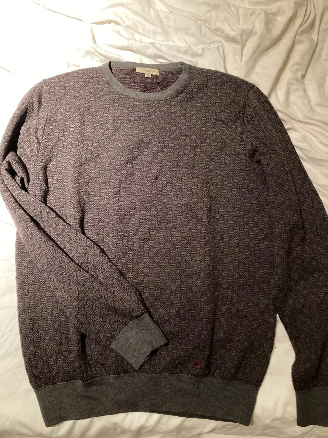 Vintage Burberry Merino Wool Crewneck Sweater Size L photo 1