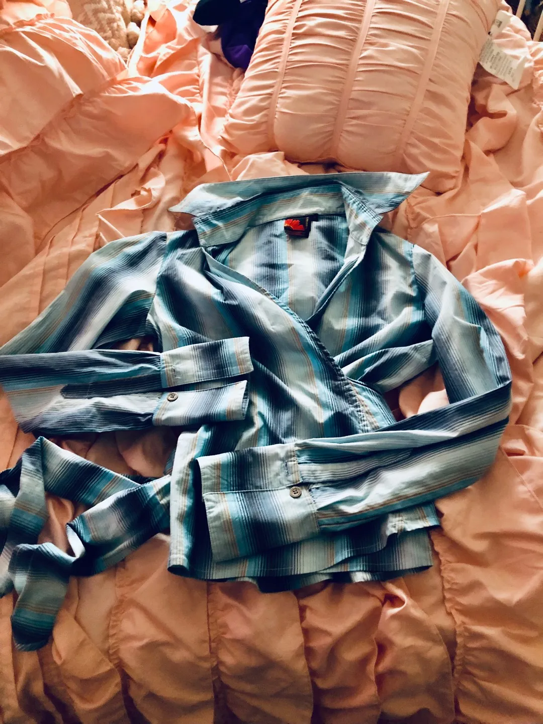 Debbie Shuchat Cross Over Cotton Blouse Size 6 photo 1