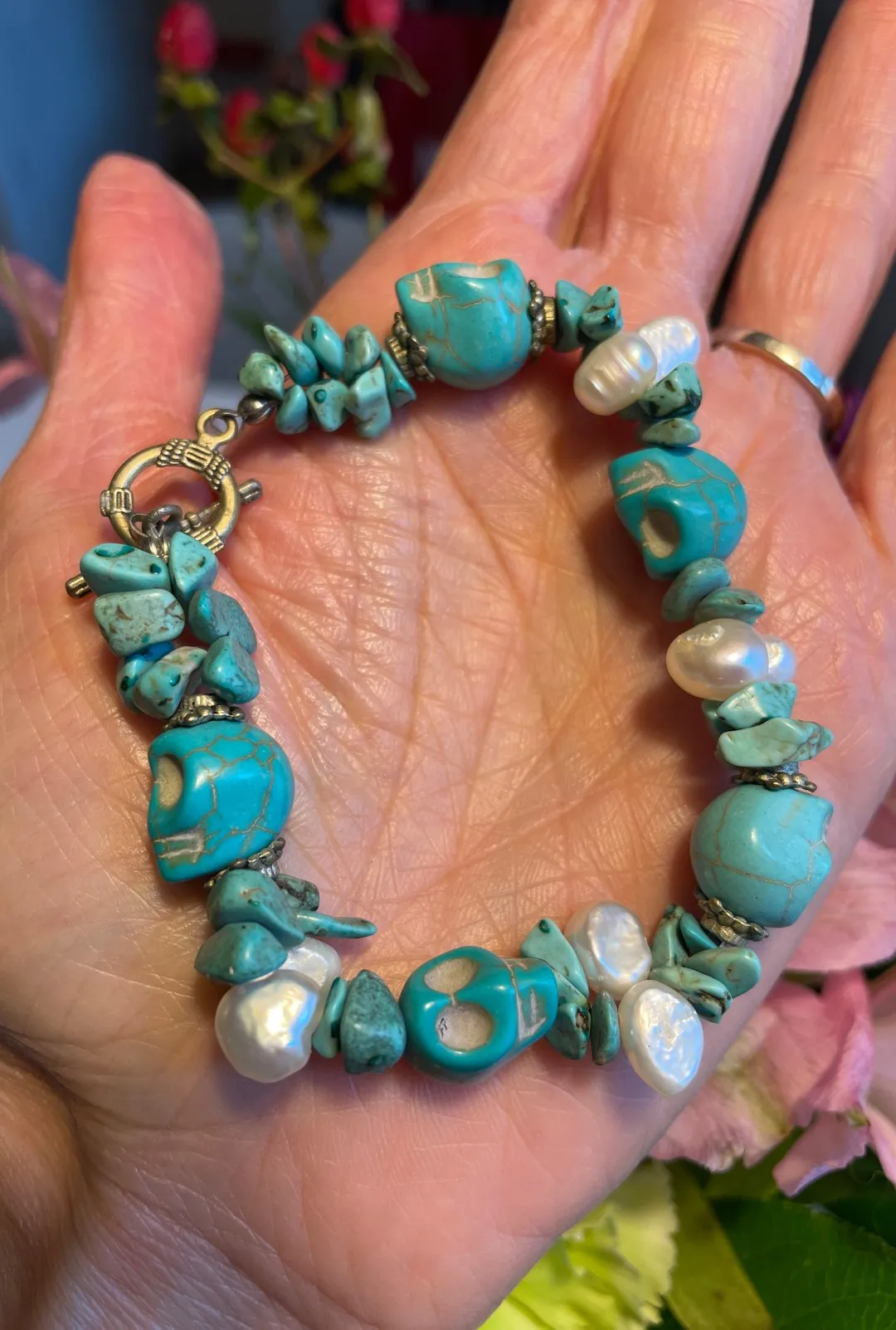 Turquoise/Fresh Water Pearls Bracelet photo 1