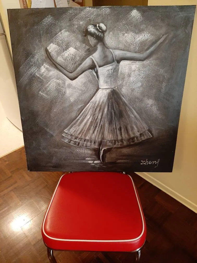 Black And White Ballerina Painting photo 1