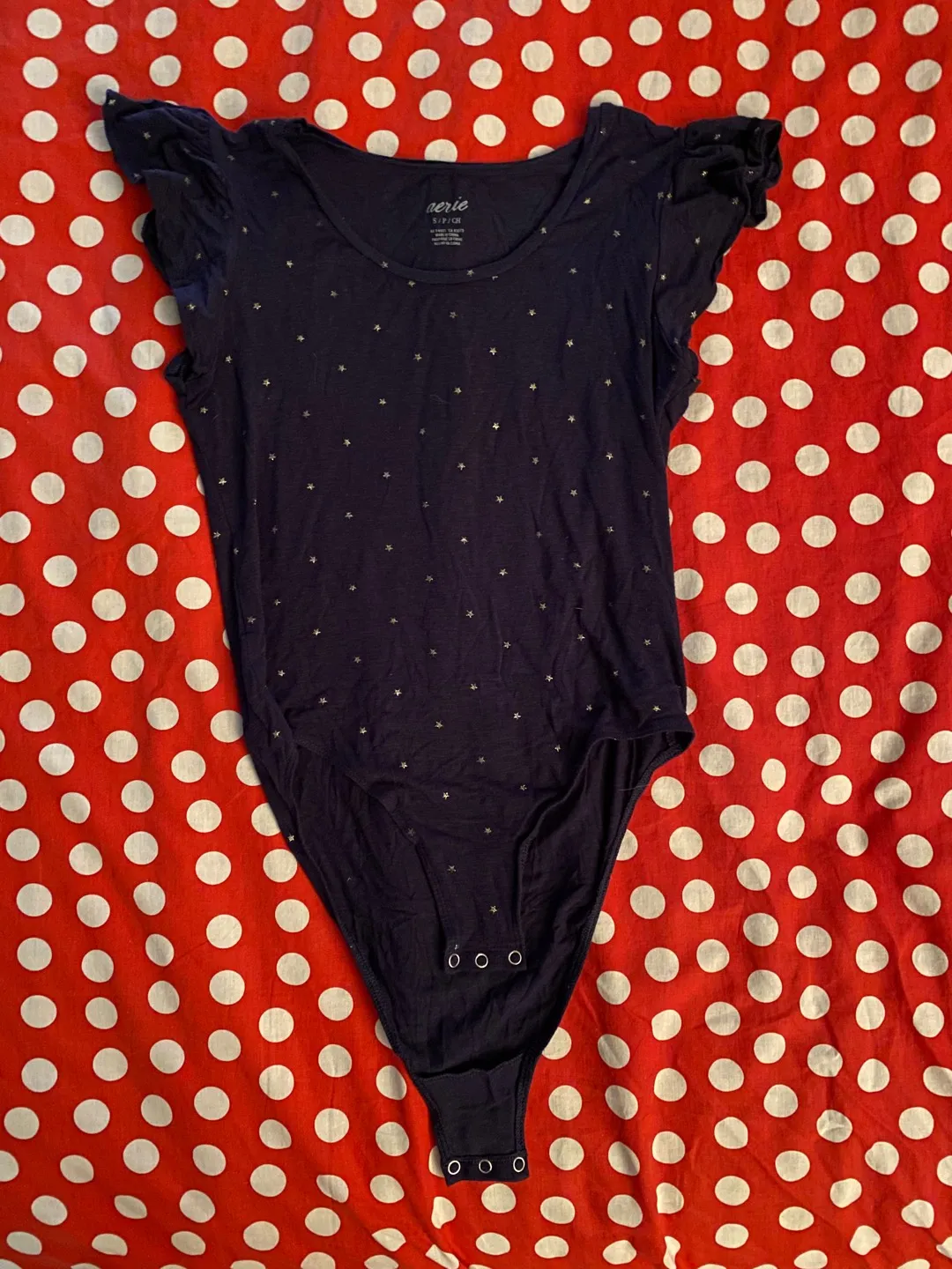 Navy blue with metallic silver stars bodysuit photo 1